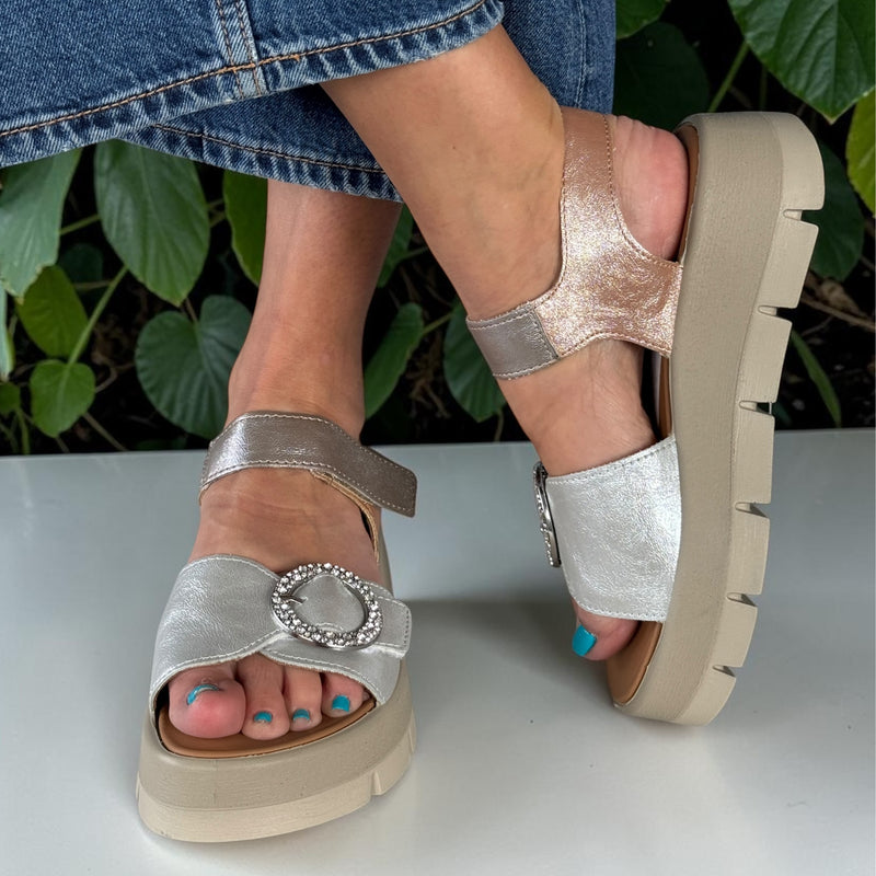 Womens Igi & Co 1160311 Silver Wedge Sandals - Silver