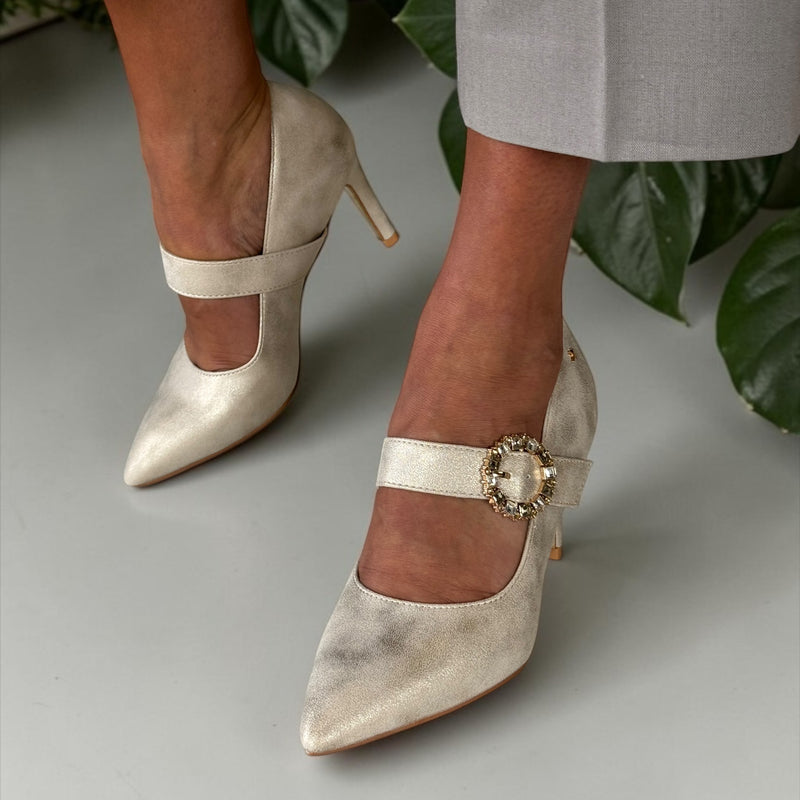 Womens Kate Appleby Kelshall Gold Shimmer Court Shoes - Gold Shimmer