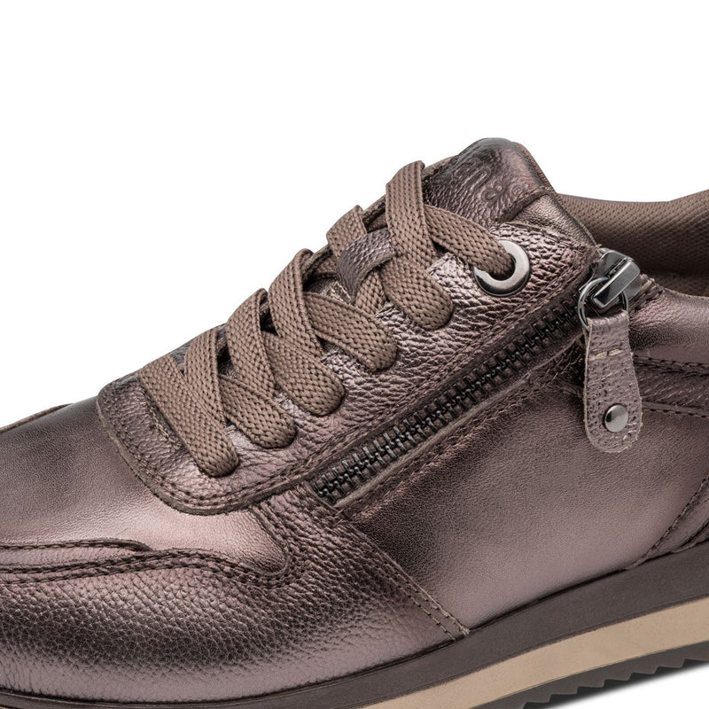 Womens Jana 23700 Pewter Side Zip Trainers - Pewter