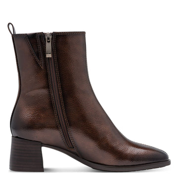 Womens Tamaris 25019 Ankle Boots - Brown Patent