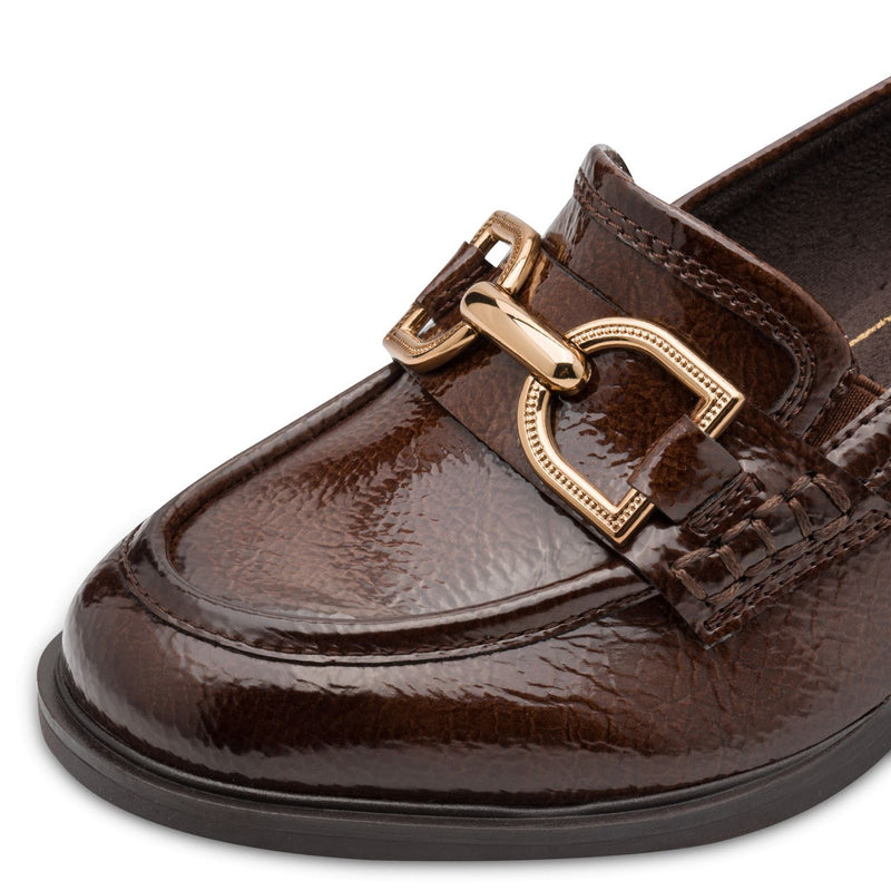 Womens Jana 24360 Mocca Patent Block Heels - Mocca Patent