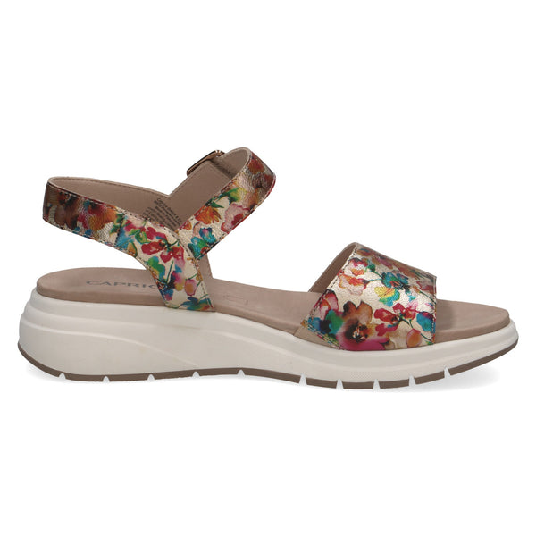 Womens Caprice 28708 Flower Metallic Sandals - Flower Metallic
