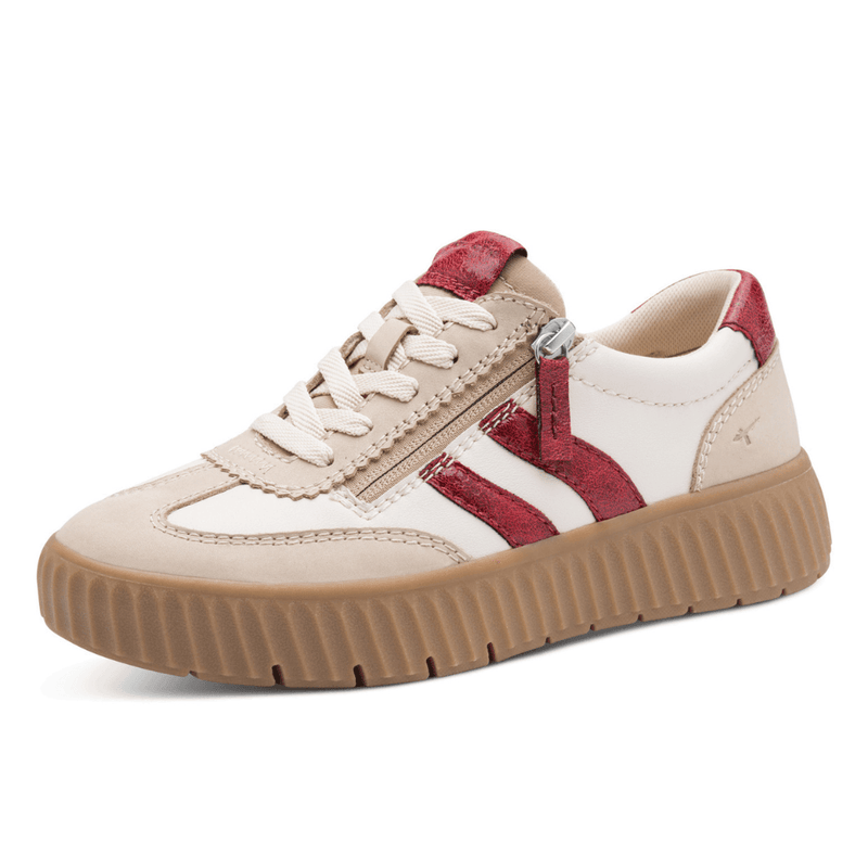 Womens Tamaris Comfort 83729 Side Zip Trainers - Beige Gold