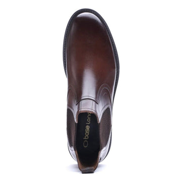 Mens Base London Smith Waxy Brown Leather Chelsea Boots - Waxy Brown