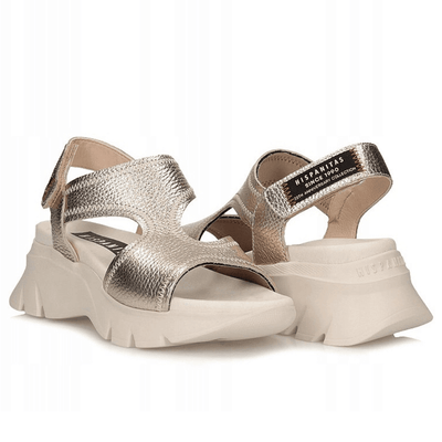 Womens Hispanitas 254010 Gold Cut Out Sporty Sandals - Gold