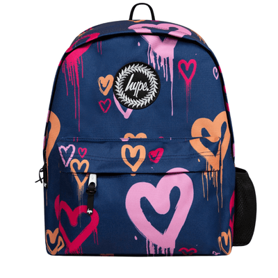 Girls Hype Graffiti Hearts Iconic Backpack - Navy
