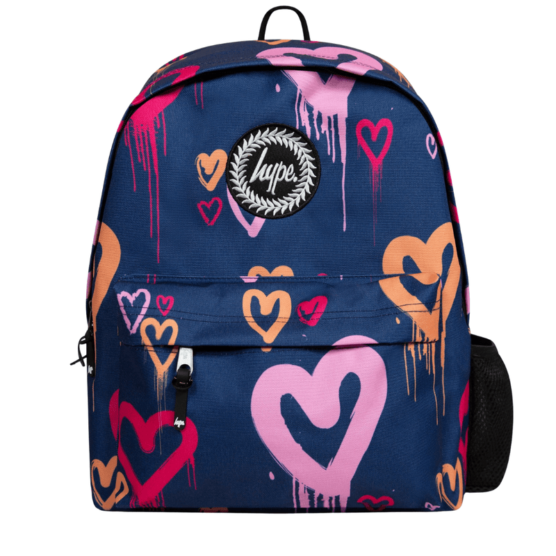 Girls Hype Graffiti Hearts Iconic Backpack - Navy