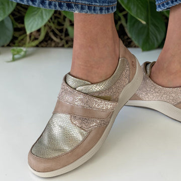 Womens Suave Phoebe 6072 Beige Flat Shoes - Beige Gold