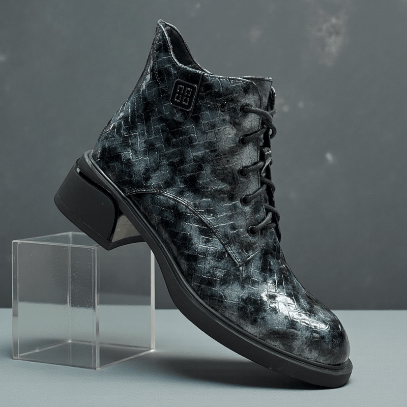 Womens Redz 2515 Croc Laced Ankle Boot - Teal