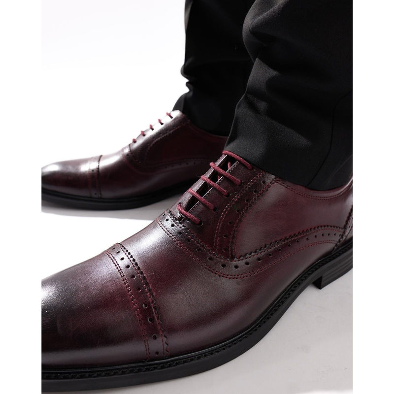 Mens Base London Ascot Formal Lace-up Shoes - Bordo