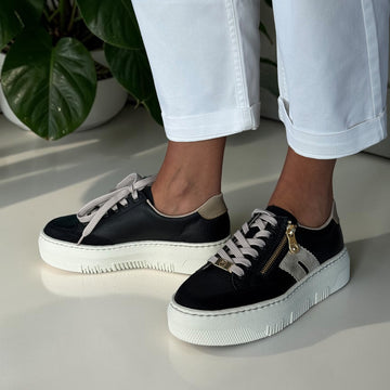 Womens Rieker M1912 Side Zip Platform Trainers - Black