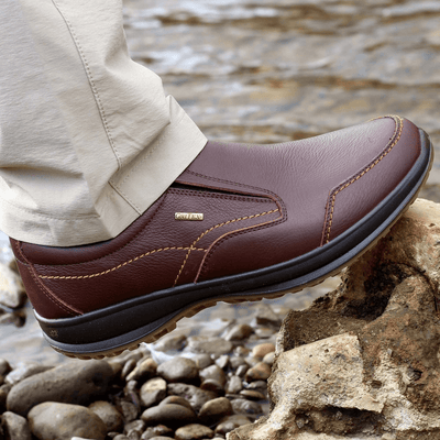 Mens Grisport Melrose Brown Leather Waterproof Slip On Shoe - Brown