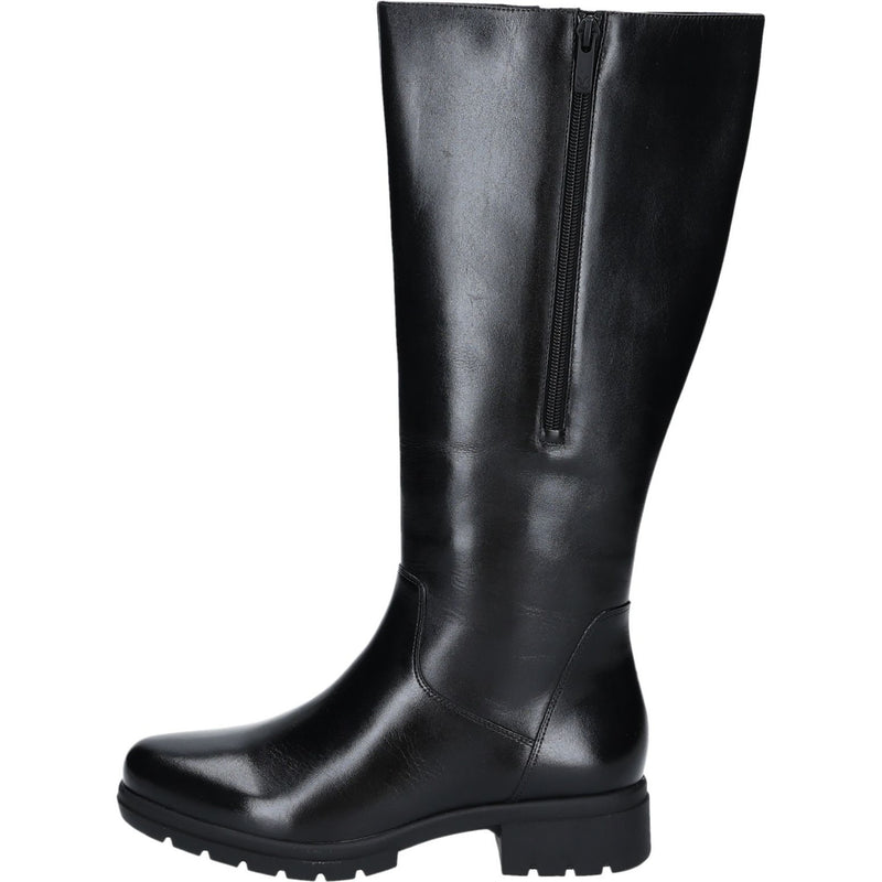 Womens Caprice 25508 Black Nappa Long Boots - Black Nappa