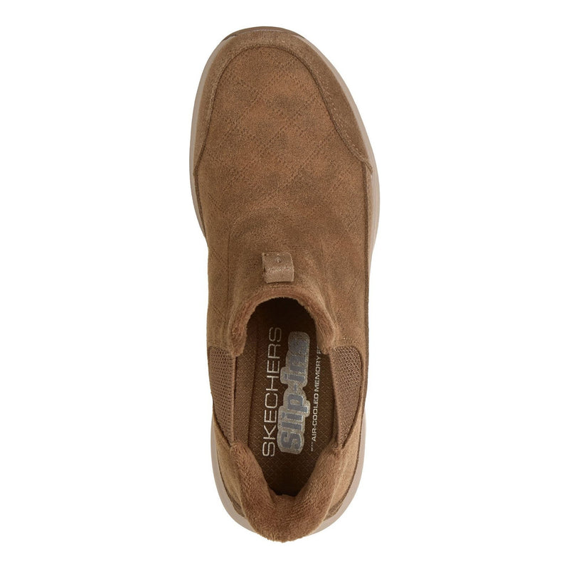 Womens Skechers 168173 Cozy Fit Dash Contour Foam Slip-Ins Ankle Boots - Chestnut