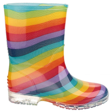 Kids Cotswold PVC Jnr Waterproof Wellingtons - Rainbow