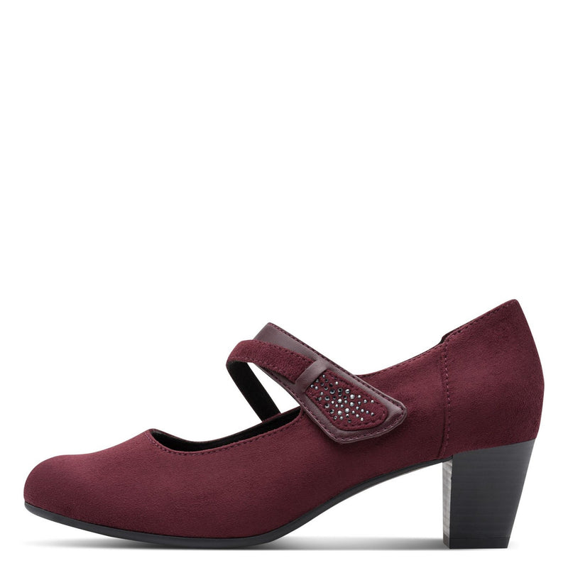 Womens Jana 24464 Block Heels - Bordeaux