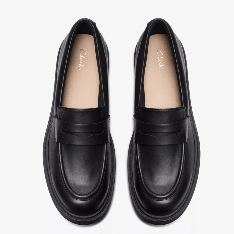 Girls Clarks Orinoco 2 Penny Loafer - Black Leather