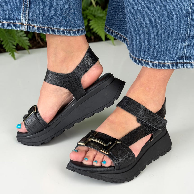 Womens Oh! My Sandals 5953 Wedge Sandals - Black