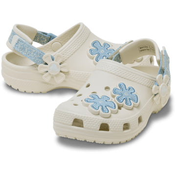 Toddler Crocs Denim Flower Classic Clogs - Denim Flower