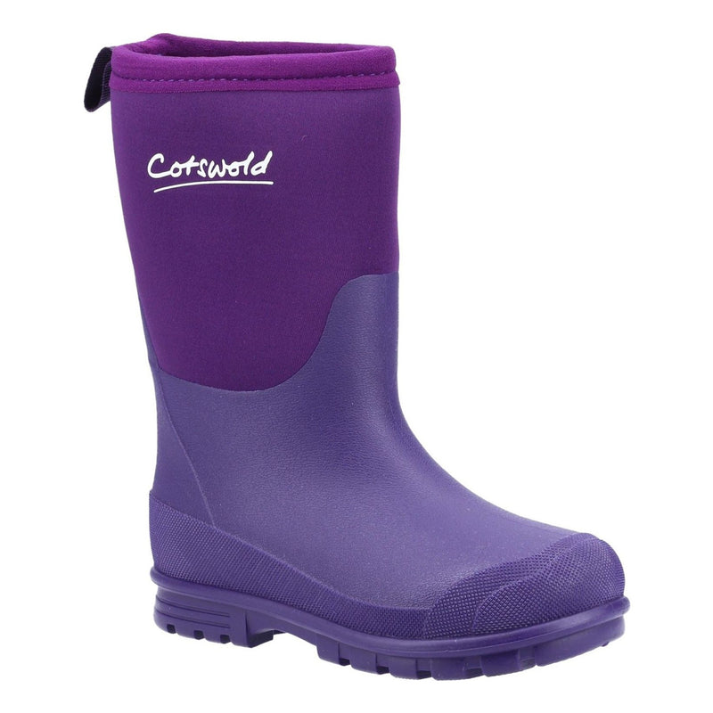 Kids Cotswold Hilly Neoprene Wellingtons - Purple