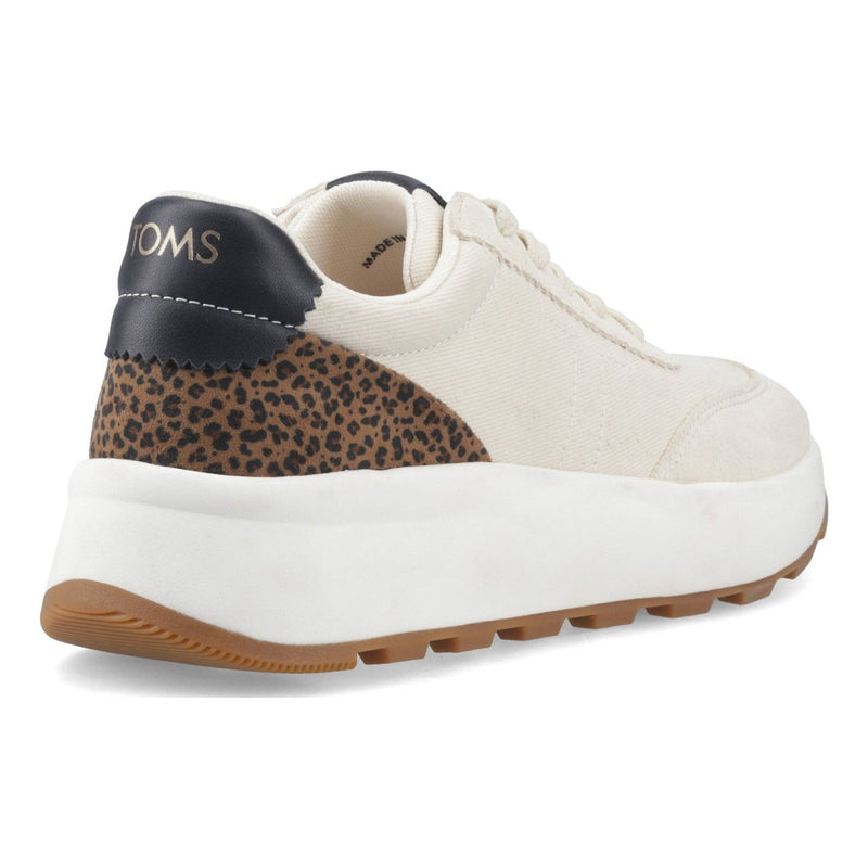 Womens Toms Travel Lite Wedge Trainers - Ivory Cream Cheetah Print