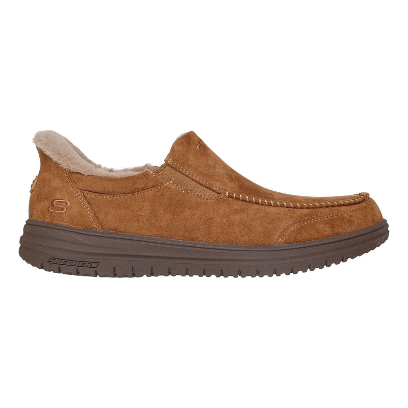 Mens Skechers Murette - Scofield Slip-Ins Slippers - Chestnut