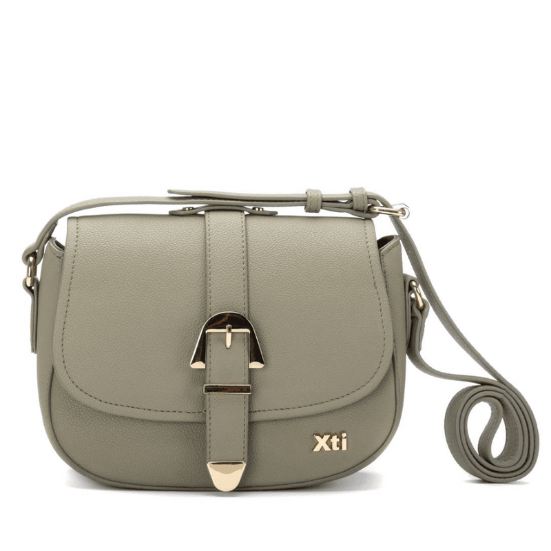 Womens Xti 185460 Buckle Closure Handbag - Khaki