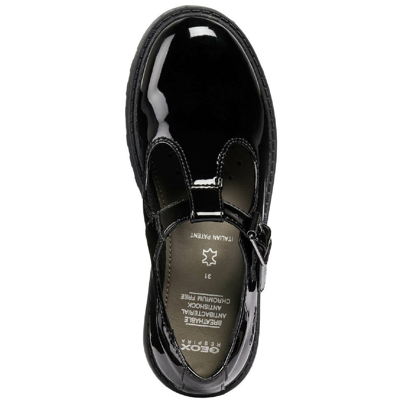 Infant Girls Geox Casey Black Patent School Shoes - Black Patent