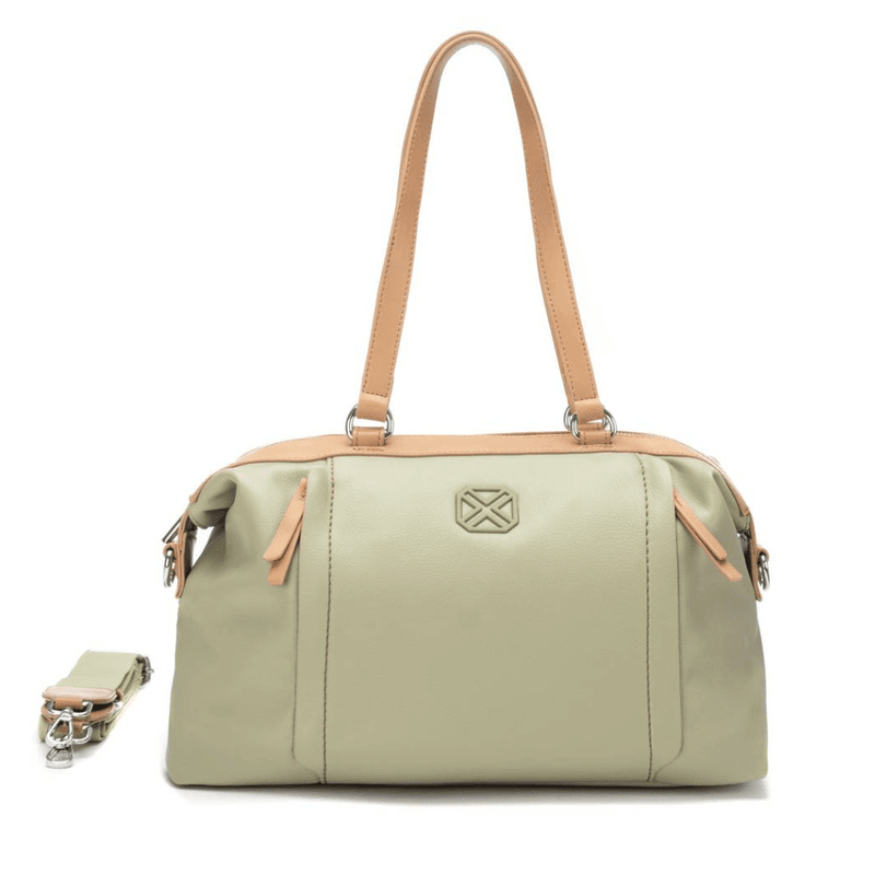 Womens Xti 184548 Khaki and Brown Shoulder Bag - Khaki