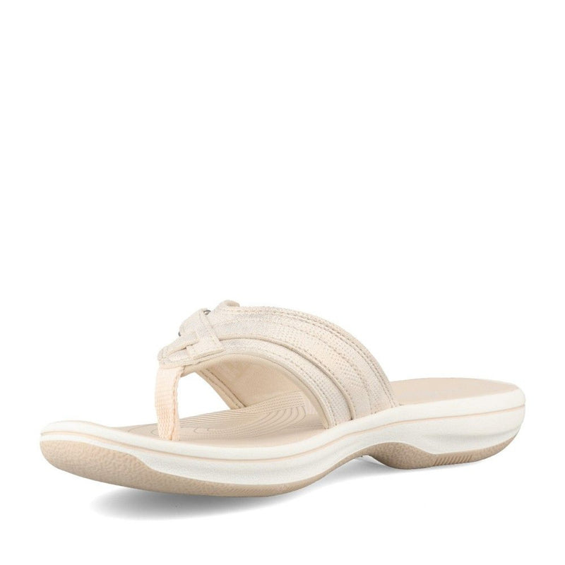 Womens Clarks Brinkley Sea Soft Gold Toe Post Flip Flops - Soft Gold