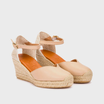 Womens Wonders YD-SI685 Wedge Espadrilles - Natural Beige