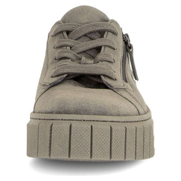 Womens Gabor 6017 Taupe Suede Platform Trainers - Taupe