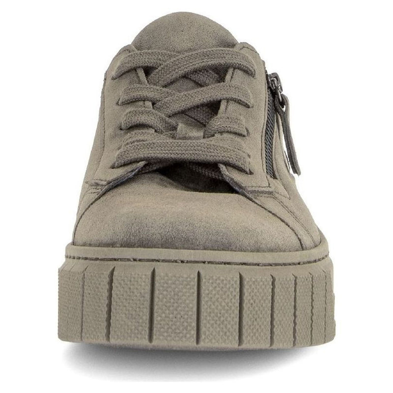 Womens Gabor 6017 Taupe Suede Platform Trainers - Taupe