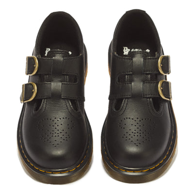 Junior Girls Dr. Martens 8065 Softy T Leather Black Mary Jane School Shoes - Black