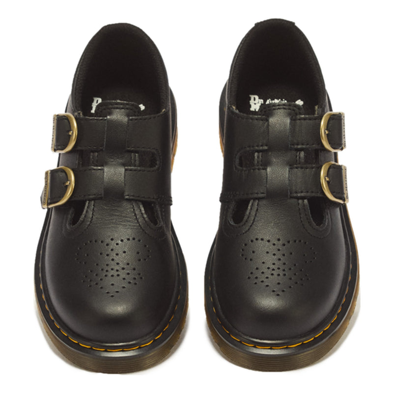 Junior Girls Dr. Martens 8065 Softy T Leather Black Mary Jane School Shoes - Black