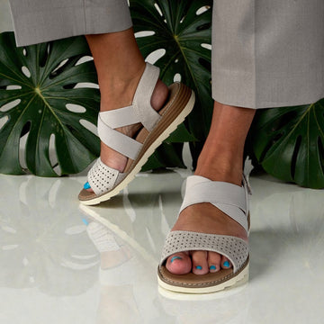 Womens Skechers 113890 Taupe Arch Fit Oasis Sandals - Taupe