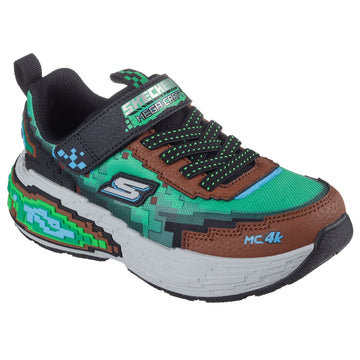 Boys Skechers 402160L Mega-Craft 4K Brown & Green Trainer - Junior - Brown