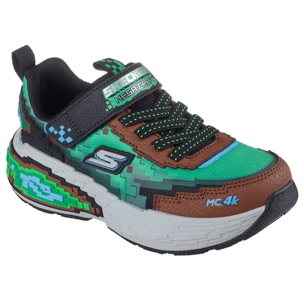 Boys Skechers 402160L Mega-Craft 4K Brown & Green Trainer - Junior - Brown