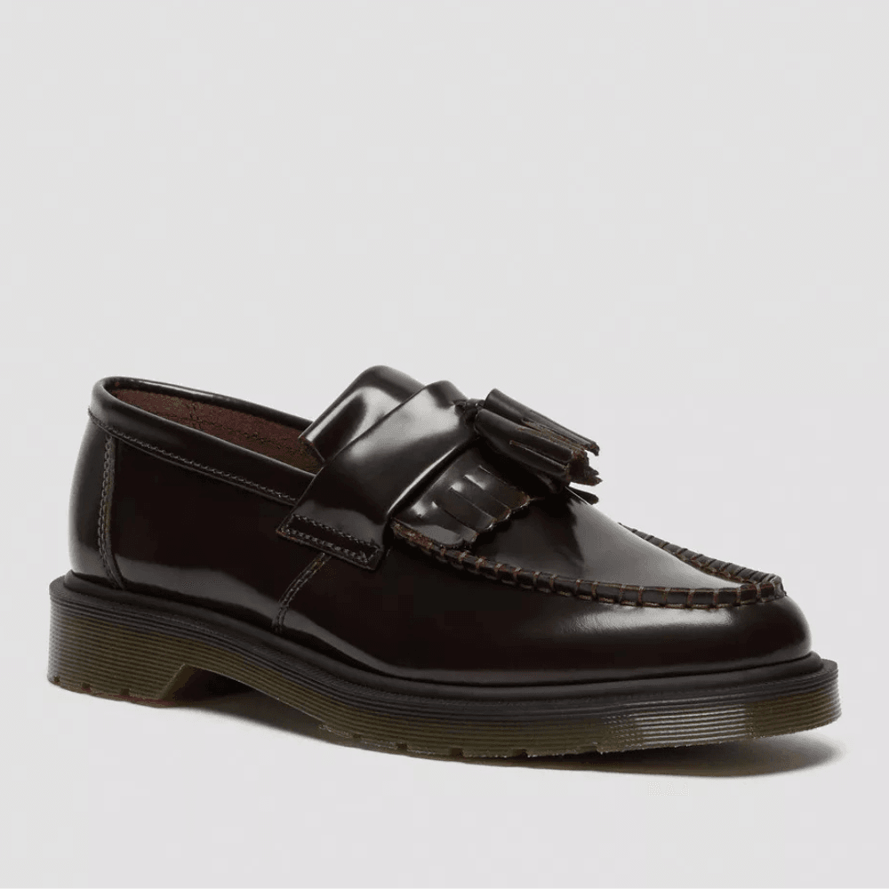 Mens Dr Martens Adrian Arcadia Leather Tassel Loafers- Cherry Red
