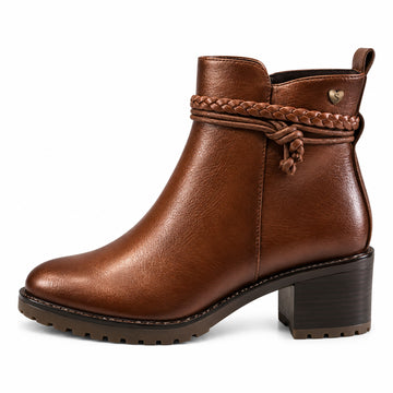 Womens Susst Virginia26 Tan Faux Leather Ankle Boots - Tan