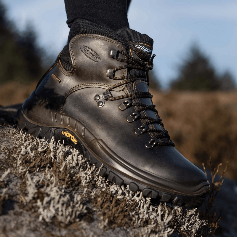 Mens Grisport Everest Waxed Leather Hiking Boot - Brown