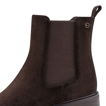 Womens Tamaris 85311 Mocca Suede Ankle Boots - Mocca Suede