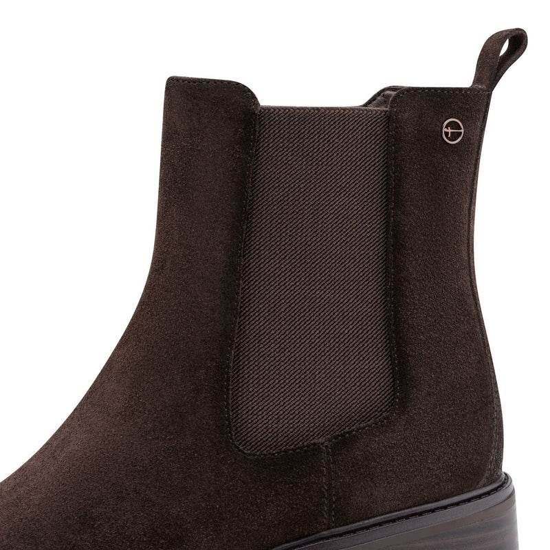 Womens Tamaris 85311 Mocca Suede Ankle Boots - Mocca Suede
