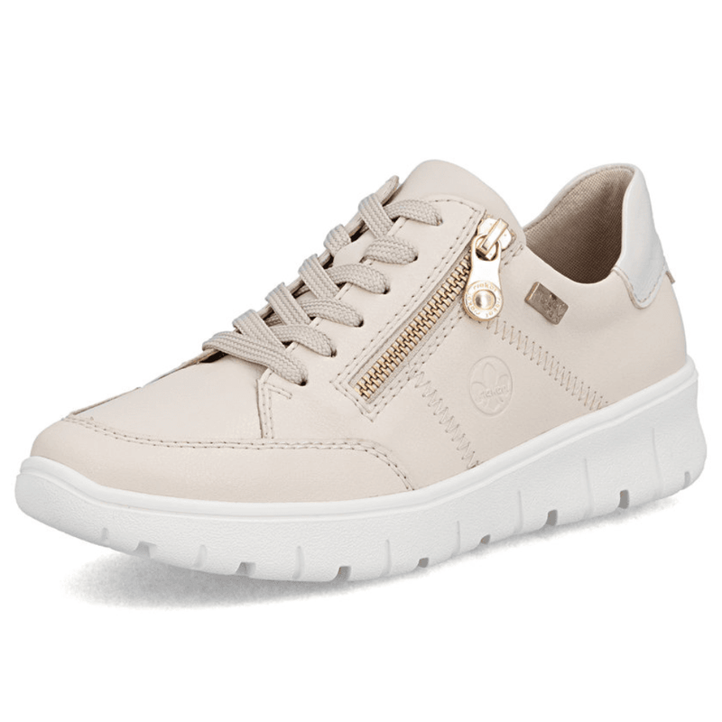 Womens Rieker N1301 Beige Tex Side Zip Trainers - Beige Gold