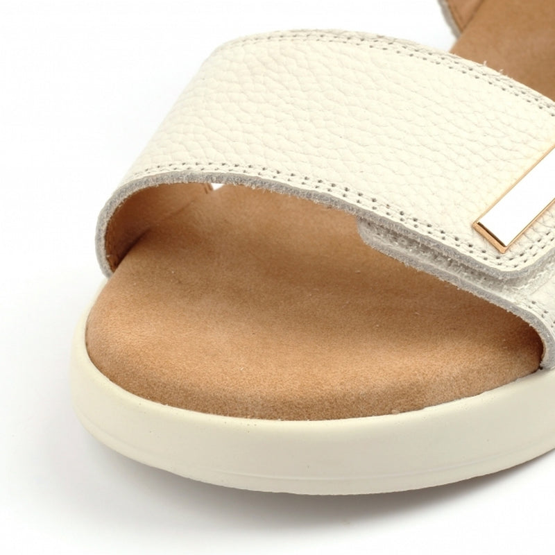 Womens Lunar JLW008 Wedge Lark Leather Sandals - White
