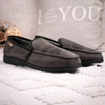 Mens Lazy Dogz Eden II Memory Foam Slippers - Grey
