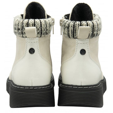 Womens Lotus Myrtle Laced Ankle Boots- Waterproof - Winter White