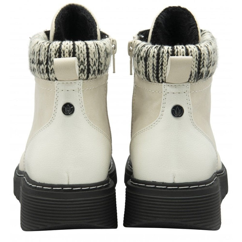 Womens Lotus Myrtle Laced Ankle Boots- Waterproof - Winter White