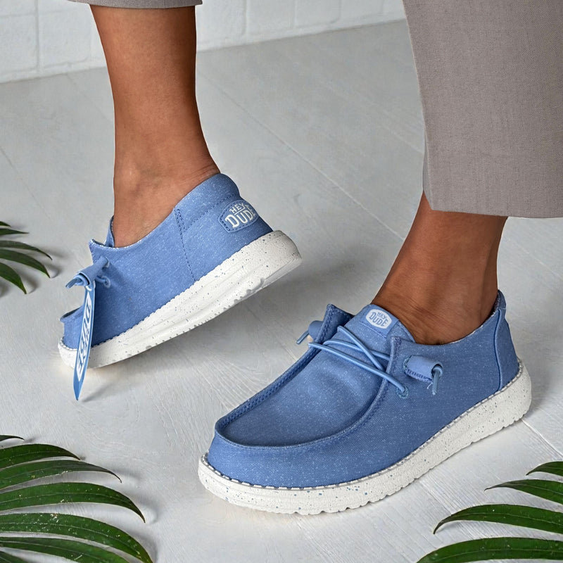 Womens HEYDUDE Wendy Stretch Canvas - Hydrangea Blue