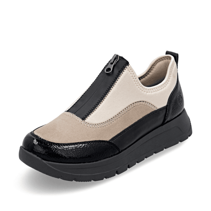 Womens Remonte D2V01 Mix Zip Front Platform Shoes - Soraya-Beige